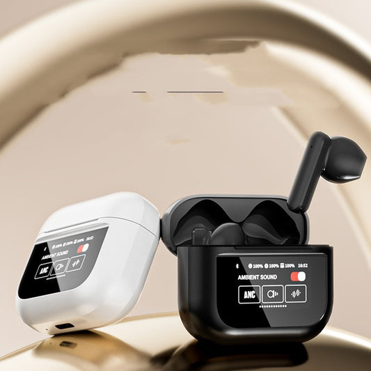 YX28 Full-Color Touch Screen Bluetooth Headset – Ear Hook, Digital Display, Music & Calls