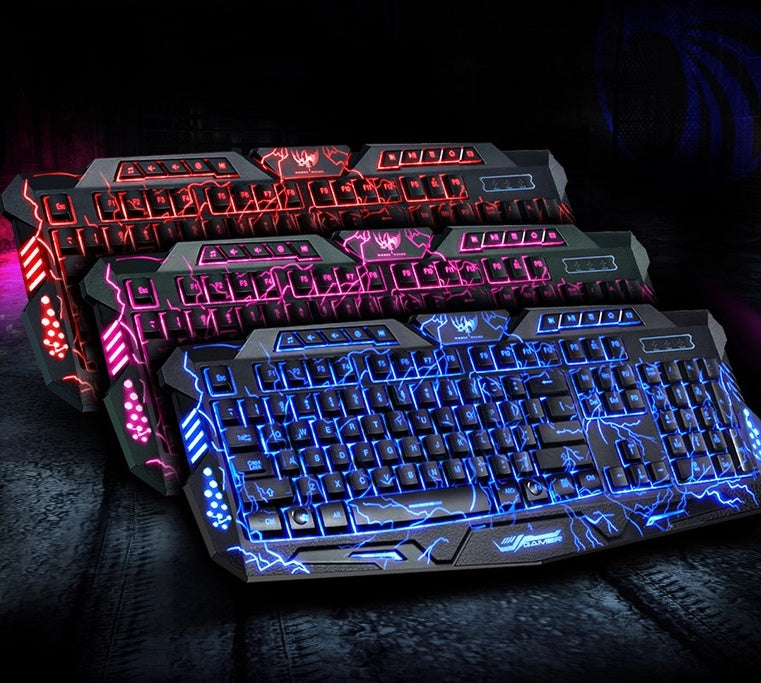 Imperial J10 Wired Gaming Keyboard & Mouse Set – Tricolor Backlight, Colorful Luminous, Russian Layout, USB Connection