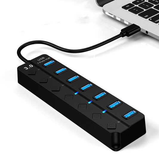 7-Port USB 3.0 Hub – High-Speed Data Transfer with External Power Supply