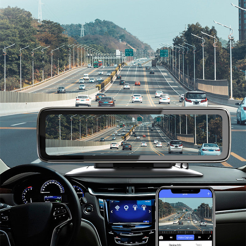 T88-E 4G 360° Panoramic Car Dash Cam GPS Tracking Driving Recorder 12” IPS Screen