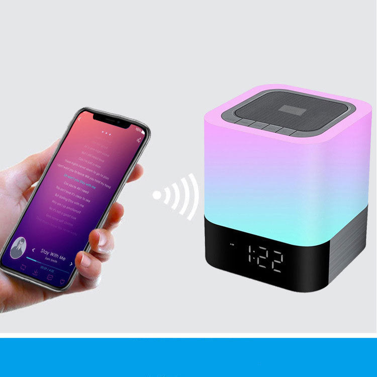Bluetooth Speaker with LED Night Light, Alarm Clock, USB & AUX – 5W