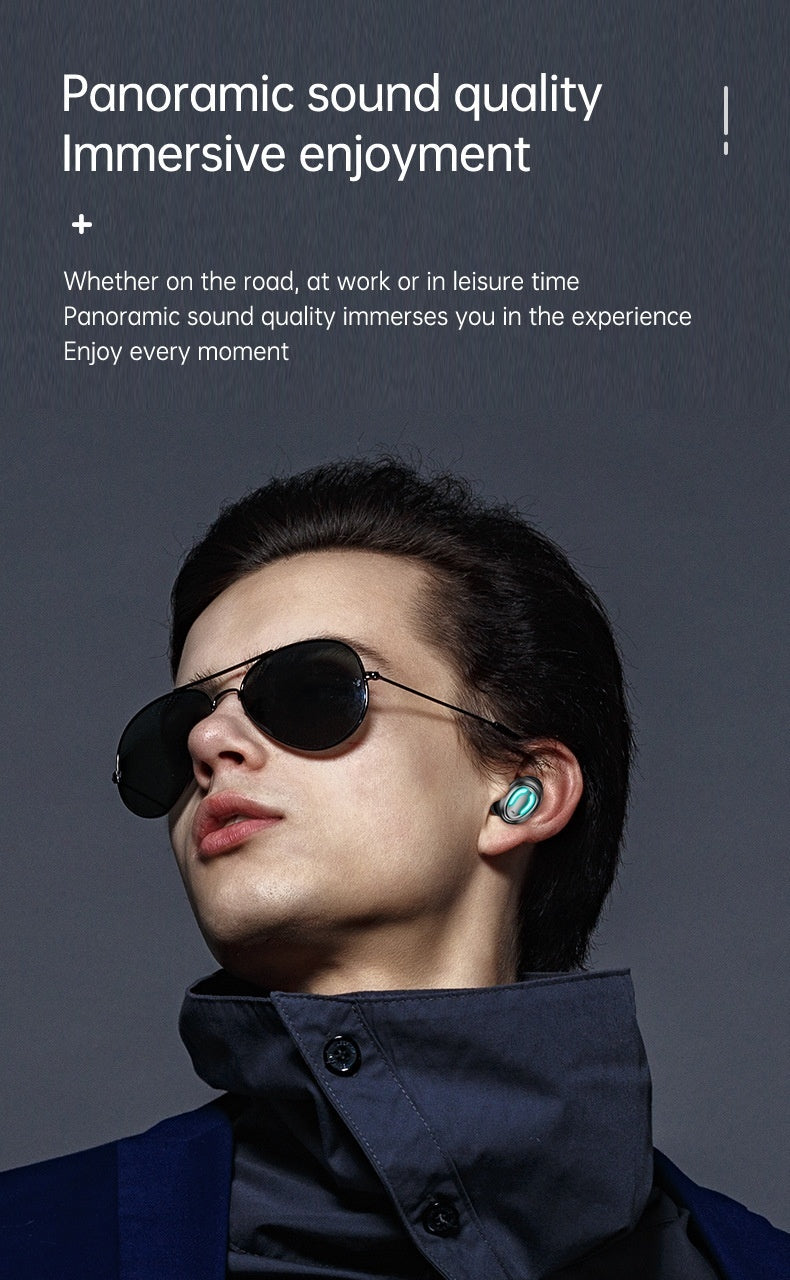 GQ03 In-Ear Wireless Bluetooth Headset – Noise Reduction, Digital Display, E-Sports Low Latency, Black