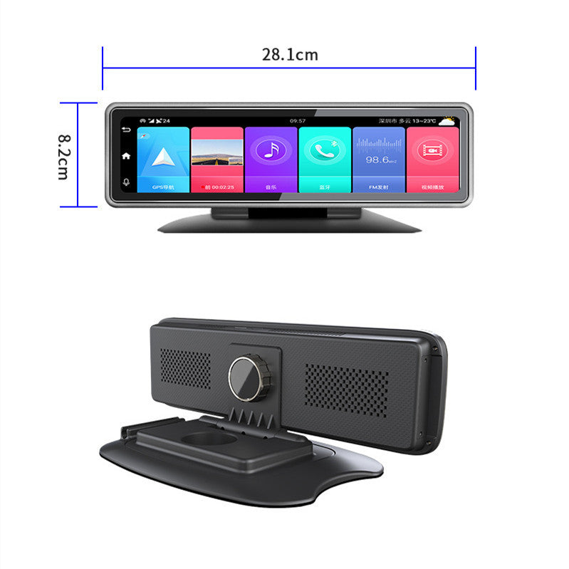 T88-E 4G 360° Panoramic Car Dash Cam GPS Tracking Driving Recorder 12” IPS Screen
