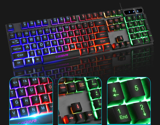 Colorful Backlit Wired Gaming Keyboard – USB Connection, RGB LED, Ergonomic Design for PC Gaming