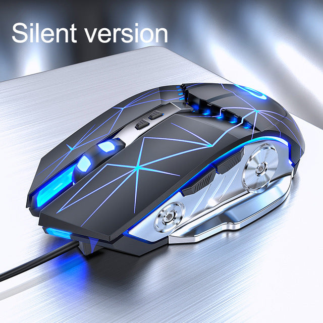 Wired Silent Gaming Mouse – Adjustable DPI, RGB Backlight, Mechanical Buttons for PC, Desktop & Notebook