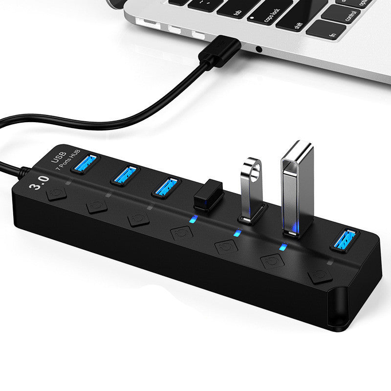7-Port USB 3.0 Hub – High-Speed Data Transfer with External Power Supply