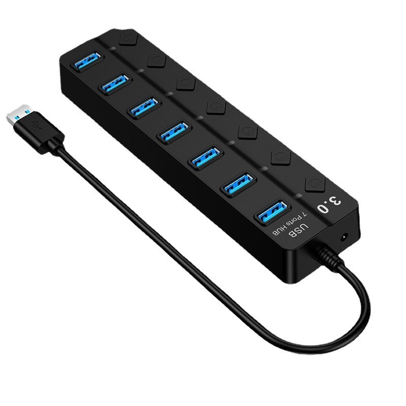 7-Port USB 3.0 Hub – High-Speed Data Transfer with External Power Supply
