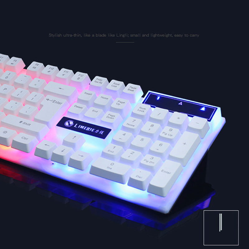 GTX300 Wired Gaming Keyboard & Mouse Set – RGB Backlit, Mechanical Feel, Ergonomic Design for PC, Laptop, LOL, CF