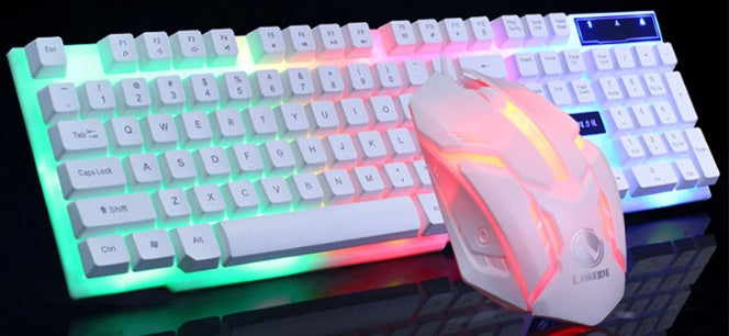 GTX300 Wired Gaming Keyboard & Mouse Set – RGB Backlit, Mechanical Feel, Ergonomic Design for PC, Laptop, LOL, CF