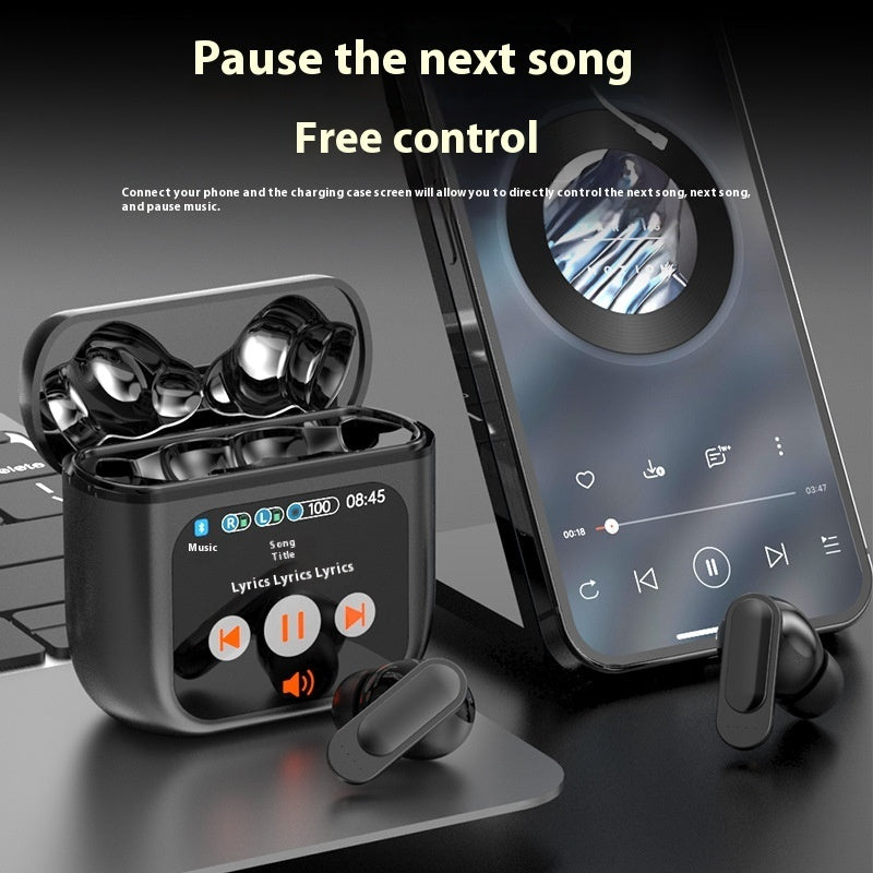 Wireless 54 Bluetooth Headset – ANC & ENC Noise Reduction, Ear Hook, Music & Calls, Digital Display