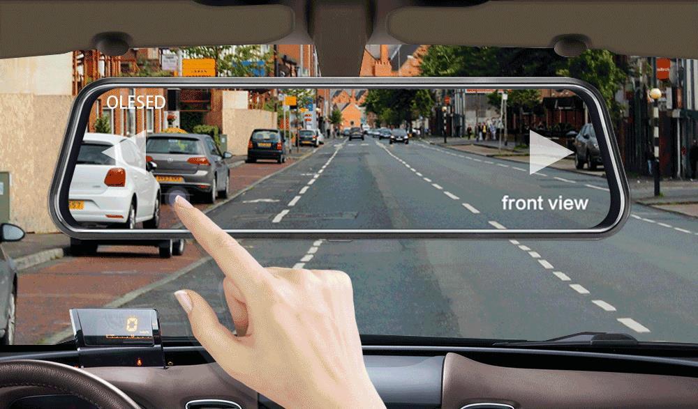 10-Inch Streaming Media Dashcam – 170° HD Loop Recording Rearview Mirror