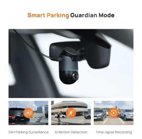 70-Mile 360° Panorama Dashcam – Motion Detection, Parking, Collision Alerts