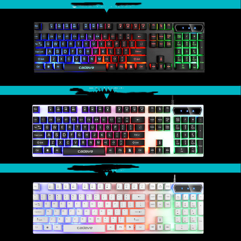 Colorful Backlit Wired Gaming Keyboard – USB Connection, RGB LED, Ergonomic Design for PC Gaming