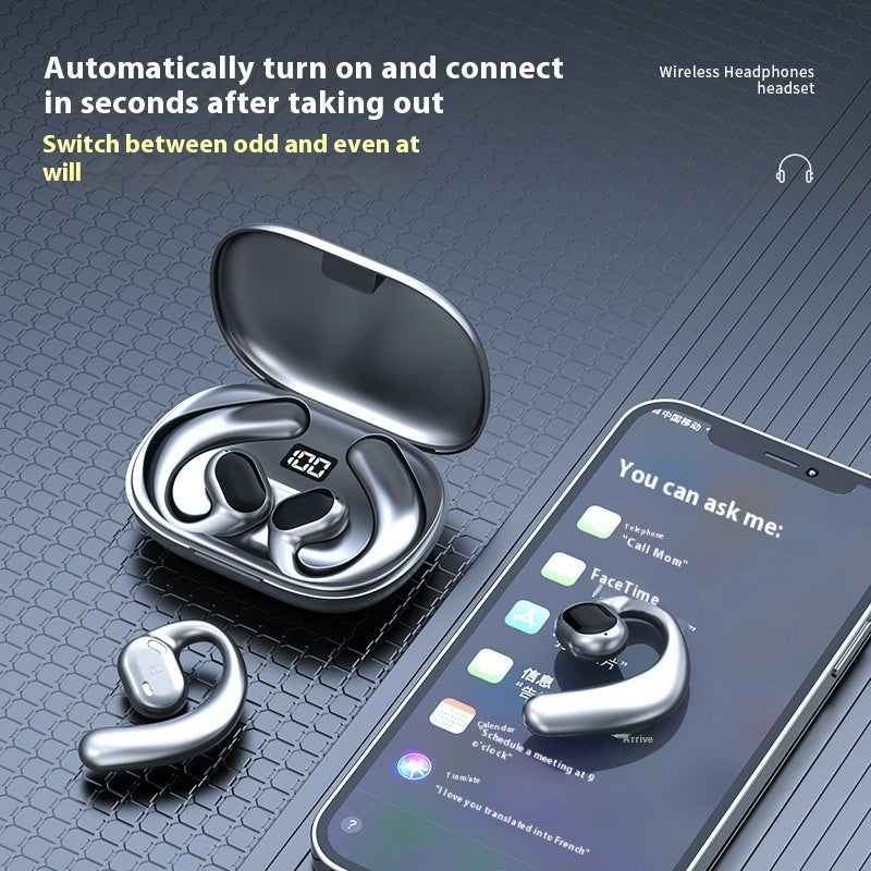 Ear-Mounted Bluetooth Headset – Non In-Ear, Digital Display, Voice Control, Music & Calls