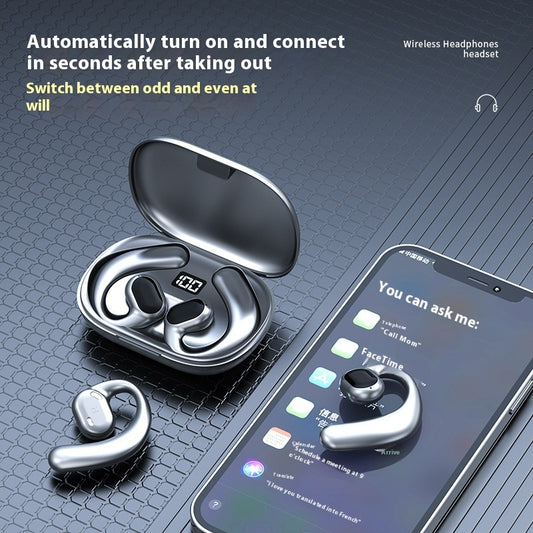 Ear-Mounted Bluetooth Headset – Non In-Ear, Digital Display, Voice Control, Music & Calls