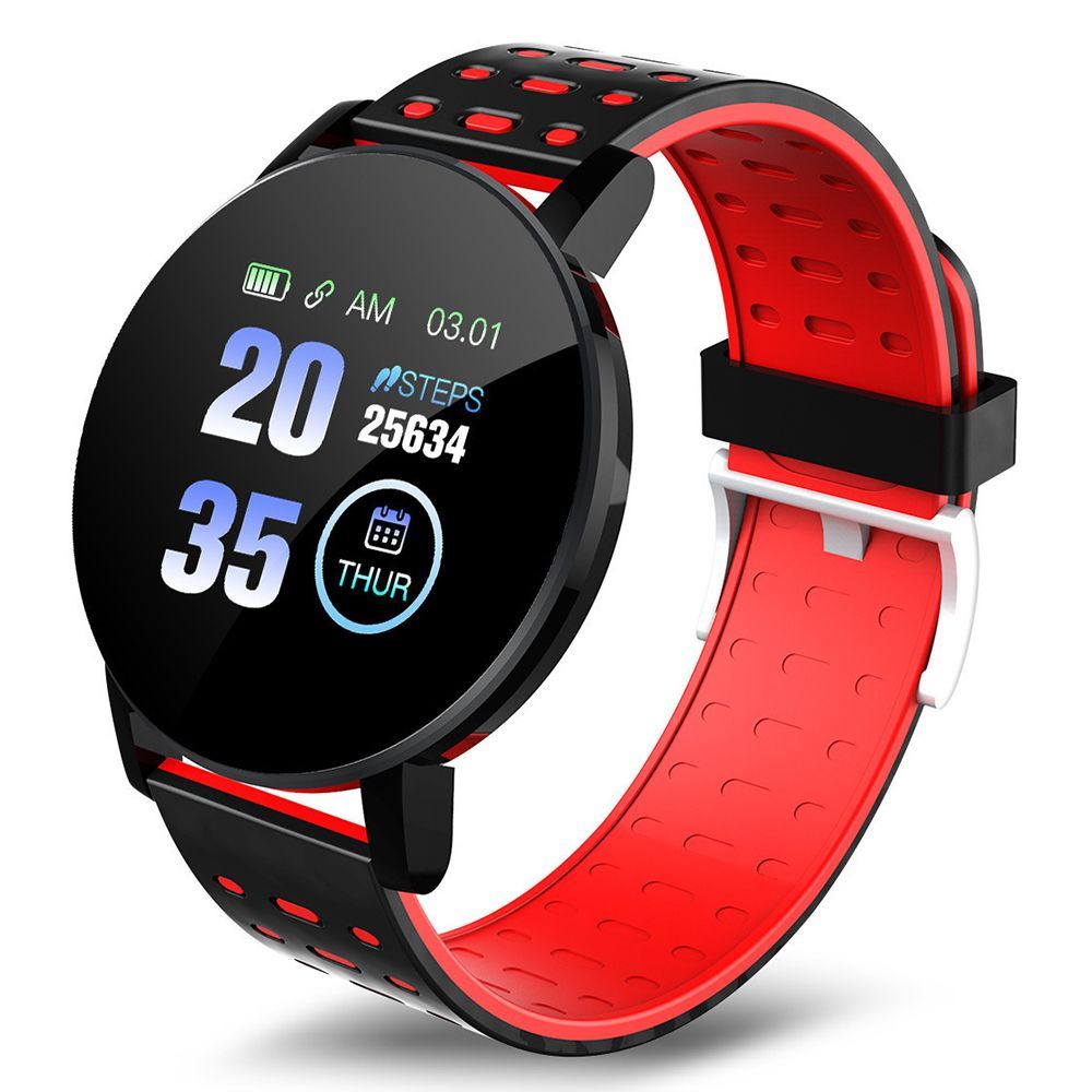 119 Plus Bluetooth Smartwatch – Heart Rate Monitor, LED Display, Fitness Tracker, Long Battery Life
