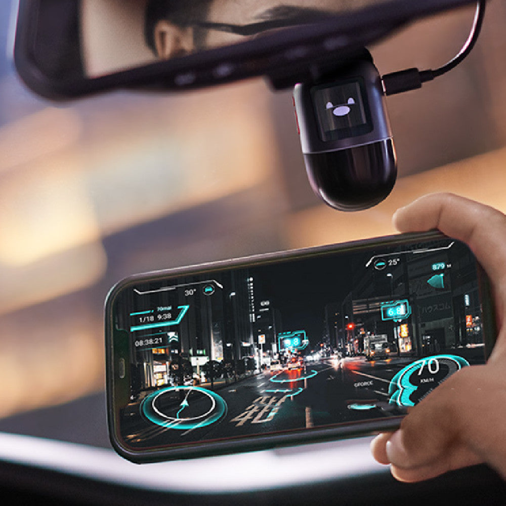 70-Mile 360° Panorama Dashcam – Motion Detection, Parking, Collision Alerts