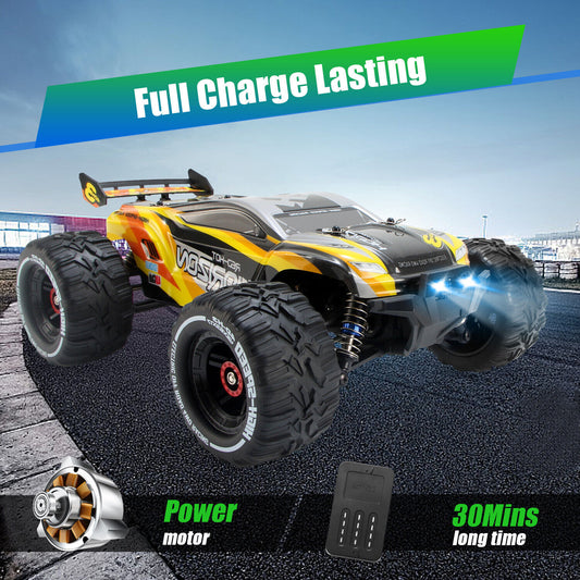 High Speed RC Car 31 MPH 4WD Monster Truck – Off-Road Racing Car w/ 2 Batteries