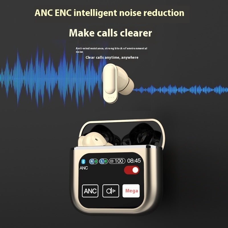 Wireless 54 Bluetooth Headset – ANC & ENC Noise Reduction, Ear Hook, Music & Calls, Digital Display
