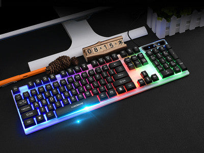 Colorful Backlit Wired Gaming Keyboard – USB Connection, RGB LED, Ergonomic Design for PC Gaming