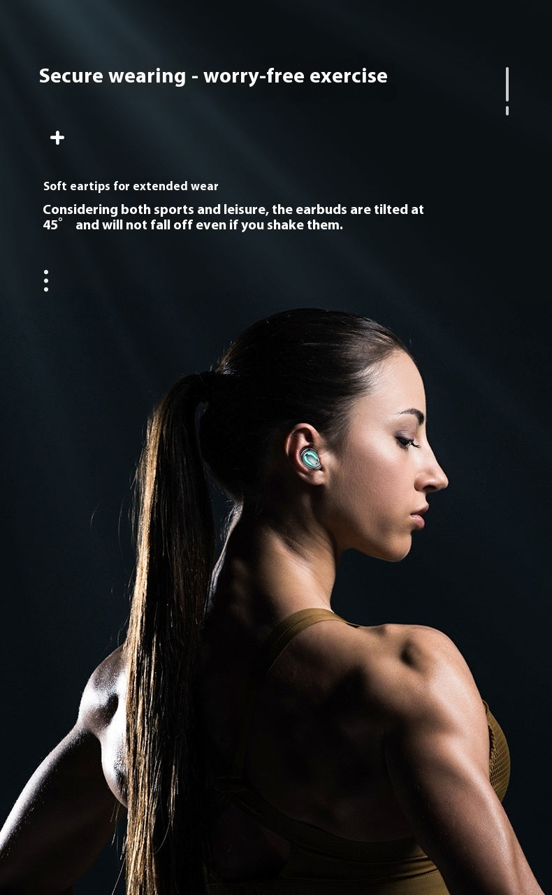 GQ03 In-Ear Wireless Bluetooth Headset – Noise Reduction, Digital Display, E-Sports Low Latency, Black