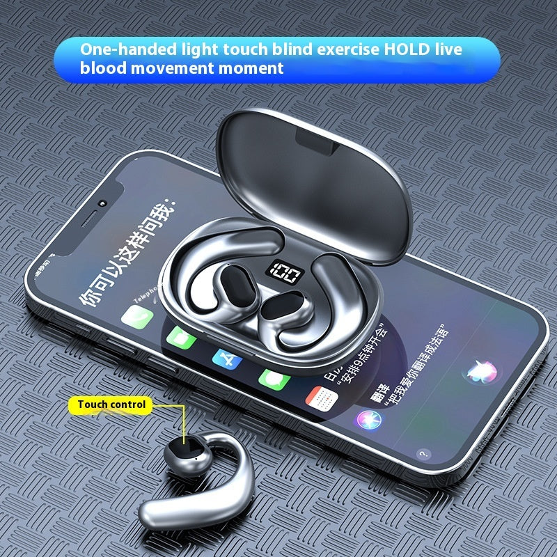 Ear-Mounted Bluetooth Headset – Non In-Ear, Digital Display, Voice Control, Music & Calls