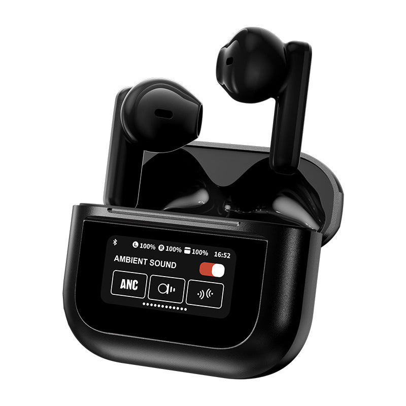 YX28 Full-Color Touch Screen Bluetooth Headset – Ear Hook, Digital Display, Music & Calls
