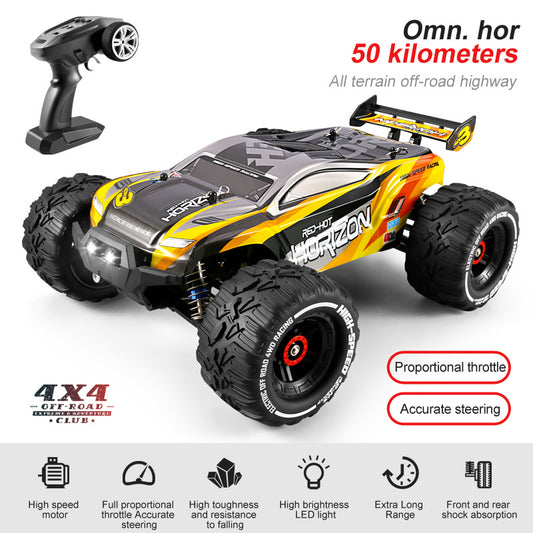 High Speed RC Car 31 MPH 4WD Monster Truck – Off-Road Racing Car w/ 2 Batteries