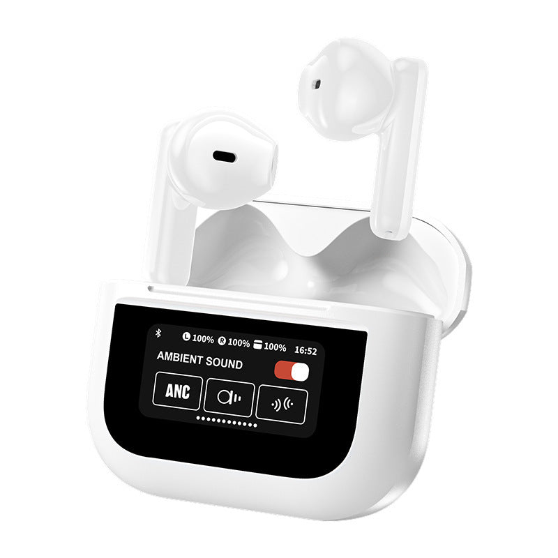 YX28 Full-Color Touch Screen Bluetooth Headset – Ear Hook, Digital Display, Music & Calls